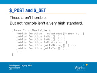 Dealing With Legacy PHP Applications