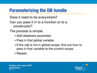 Dealing With Legacy PHP Applications