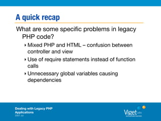 Dealing With Legacy PHP Applications