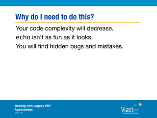 Dealing With Legacy PHP Applications
