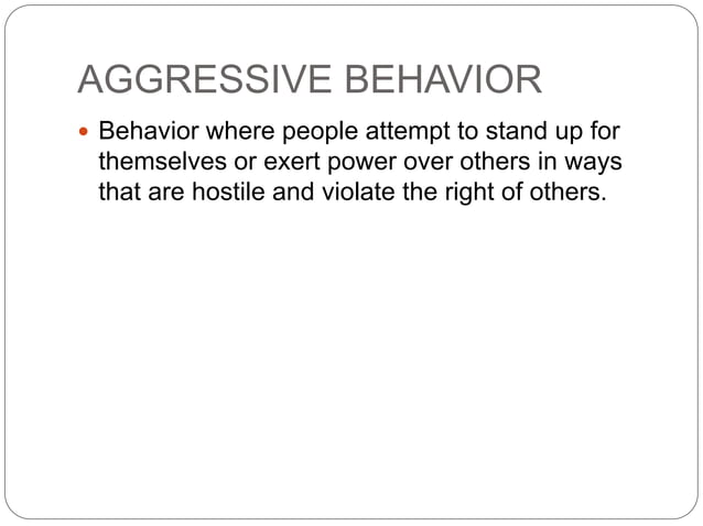 Dealing with aggressive behaviors | PPTX