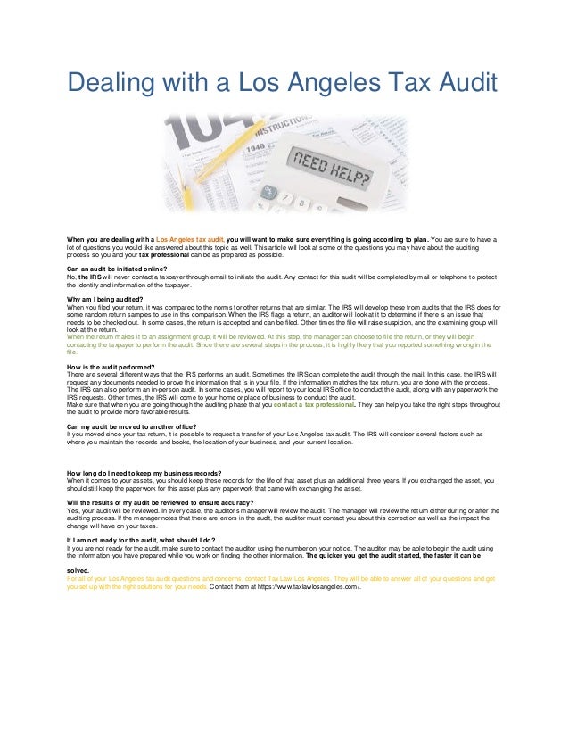 dealing with a los angeles tax audit