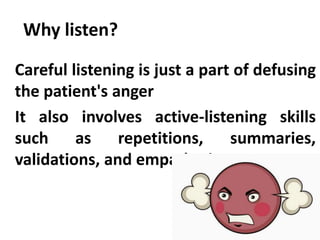 Dealing with angry patients and family members | PPTX