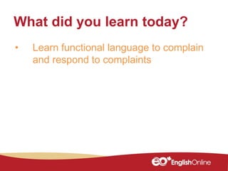 Dealing with complaints | PPTX