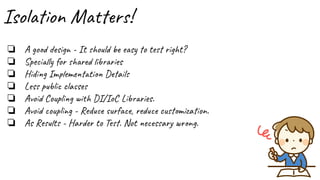 Dealing  with dependencies in tests