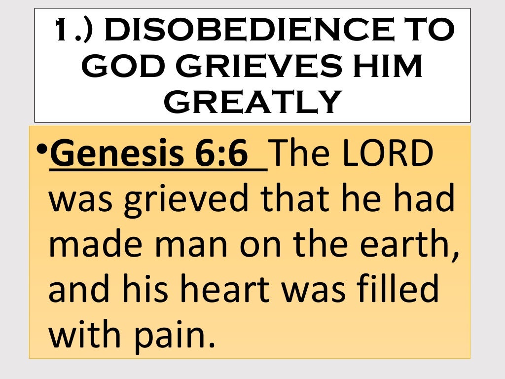 Dealing With Disobedience To God Seriously