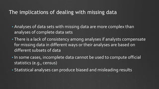 Dealing with incomplete data for mapping and spatial analysis | PPTX