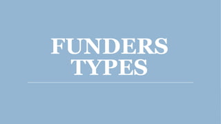 FUNDERS
TYPES
 