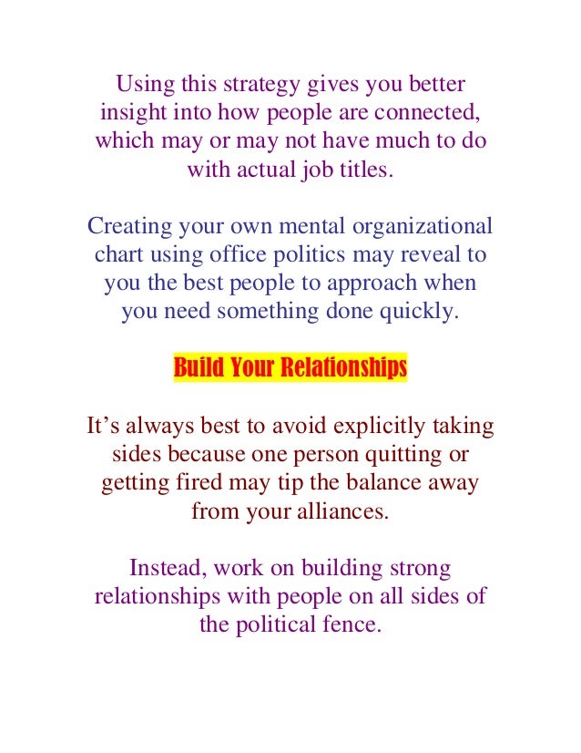 how to deal with office politics