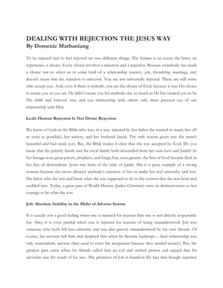 Dealing with rejection the jesus way | PDF