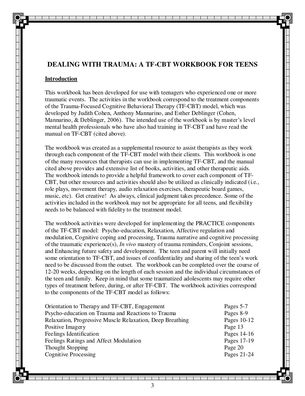 Dealing With Trauma A Tf cbt Workbook For Teens Dealing With Trauma A Tf cbt Workbook For Teens