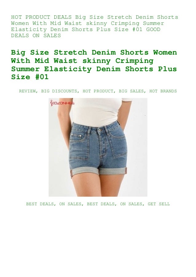 plus size stretch denim shorts