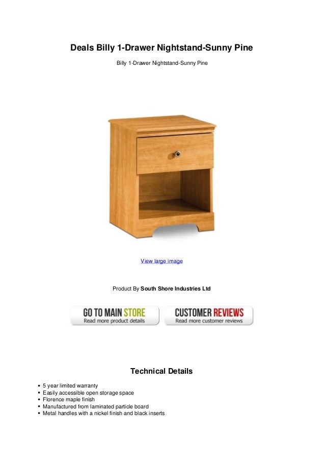 Deals Billy 1 Drawer Nightstand Sunny Pine