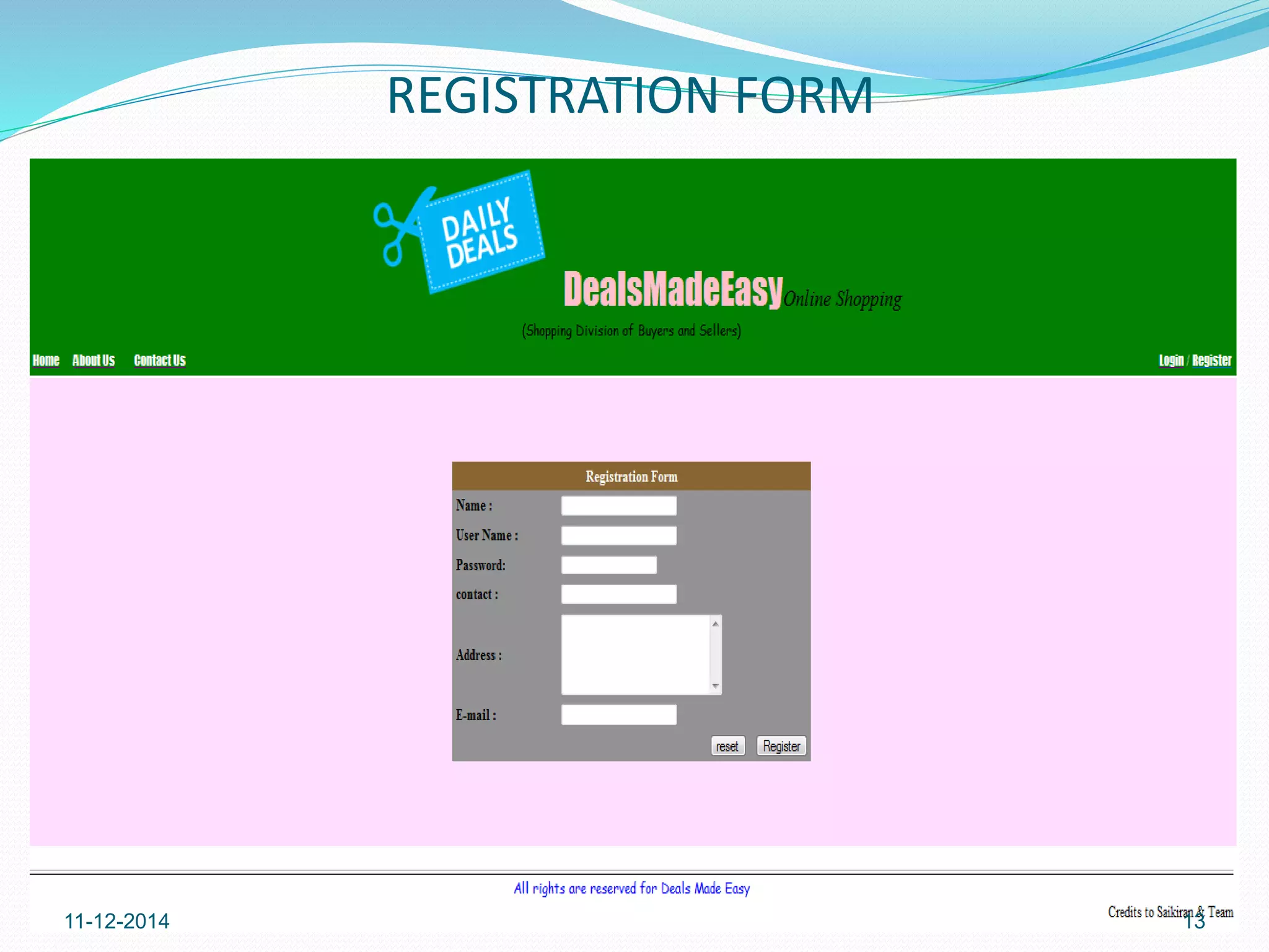 REGISTRATION FORM 
11-12-2014 13 
 