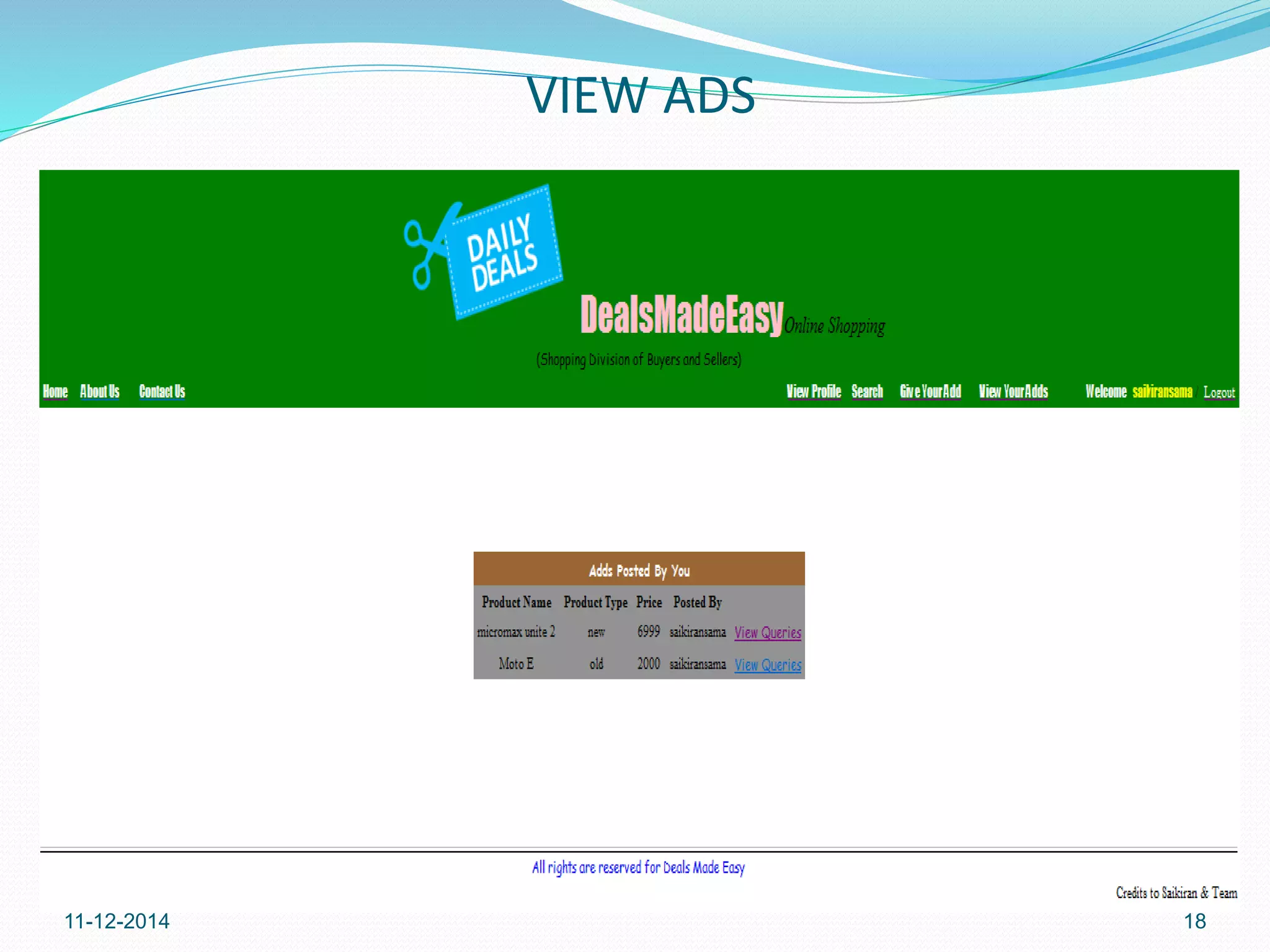 VIEW ADS 
11-12-2014 18 
 