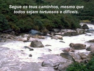 Segue os teus caminhos, mesmo que todos sejam tortuosos e difíceis. 