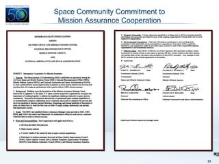 Space Community Commitment to Mission Assurance Cooperation 