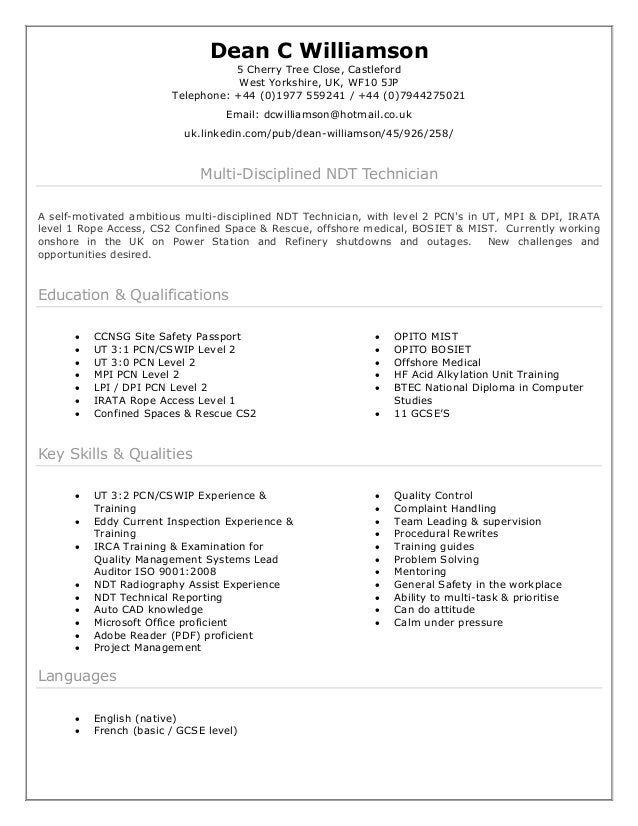 Dean c williamson ndt cv rev 1