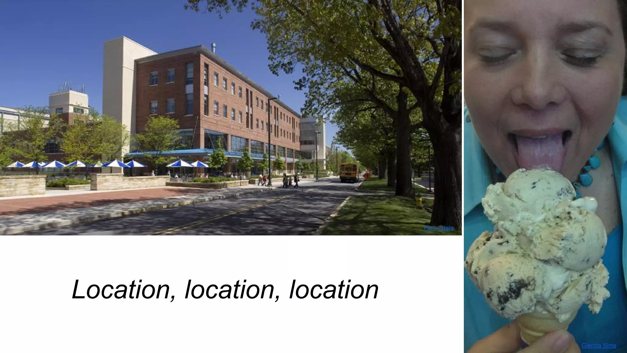 Penn State

Location, location, location
Glenda Sims

 