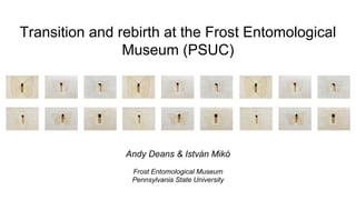 Transition and rebirth at the Frost Entomological
Museum (PSUC)

Andy Deans & István Mikó
Frost Entomological Museum
Pennsylvania State University

 