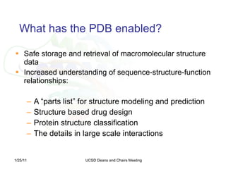 UCSD Deans and Chairs Presentation - PDB & Drug Discovery | PPT