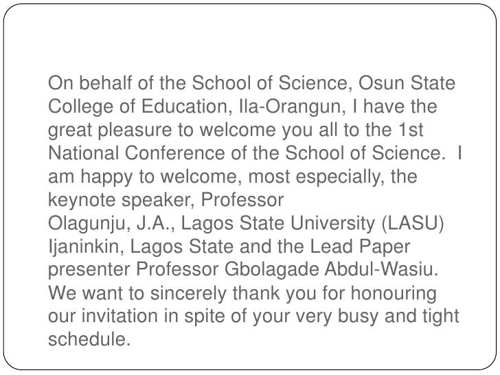 Deans Welcome Address Deans Welcome Address