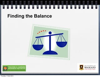 Finding the Balance




Thursday, 12 April 2012
 