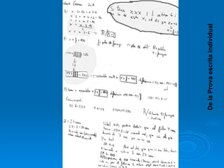 De la Prova escrita individual 