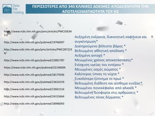 ΠΕΡΙ΢΢ΟΣΕΡΕ΢ ΑΠΟ 340 ΚΛΙΝΙΚΕ΢ ΔΟΚΙΜΕ΢ ΑΠΟΔΕΙΚΝΤΟΤΝ ΣΘΝ
ΑΠΟΣΕΛΕ΢ΜΑΣΙΚΟΣΘΣΑ ΣΟΤ H2
https://www.ncbi.nlm.nih.gov/pmc/articles/PMC35634
51/
http://www.ncbi.nlm.nih.gov/pubmed/19766097
http://www.ncbi.nlm.nih.gov/pmc/articles/PMC287223
4/
http://www.ncbi.nlm.nih.gov/pubmed/22891787
https://www.ncbi.nlm.nih.gov/pubmed/22146004
http://www.ncbi.nlm.nih.gov/pubmed/18175936
http://www.ncbi.nlm.nih.gov/pubmed/23610159
http://www.ncbi.nlm.nih.gov/pubmed/23661516
http://www.ncbi.nlm.nih.gov/pubmed/24155664
http://www.ncbi.nlm.nih.gov/pubmed/18996093
Αυξθμζνθ ενζργεια, διανοθτικι ςαφινεια και
ςυγκζντρωςθ*
Διατθροφμενο βζλτιςτο βάροσ *
Βελτιωμζνθ ακλθτικι απόδοςθ *
Αυξθμζνθ αντοχι *
Μειωμζνοσ χρόνοσ αποκατάςταςθσ*
Ενίςχυςθ υγείασ του εντζρου *
Μειωμζνεσ οςμζσ ςϊματοσ *
Καλφτεροσ φπνοσ τθ νφχτα *
Ευκολότερο ξφπνθμα το πρωί *
Βελτιωμζνθ διάκεςθ και αίςκθμα ευεξίασ*
Μειωμζνοι πονοκζφαλοι από αλκοόλ *
Βελτιωμζνθ δυςφορία ςτισ αρκρϊςεισ *
Βελτιωμζνοσ τόνοσ δζρματοσ *
 