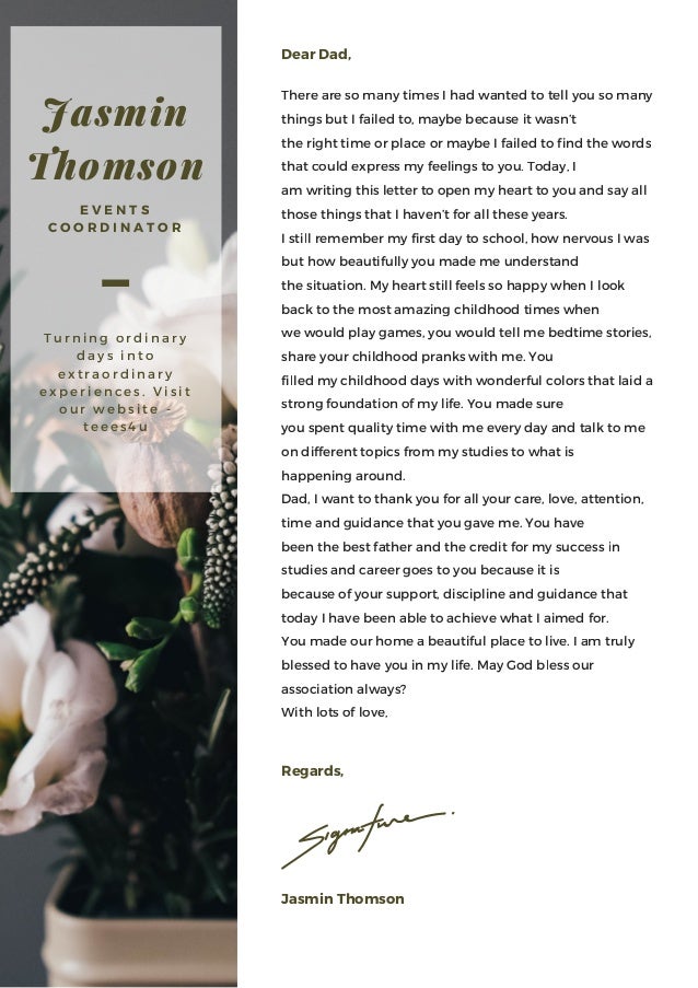 A Letter From A Daughter To Her Dear Dad 2017