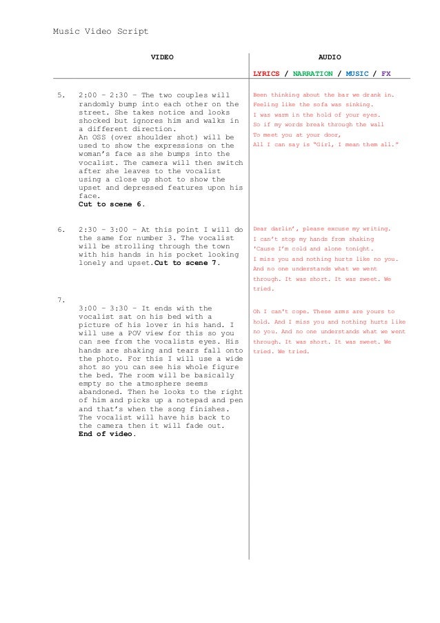 Dear Darlin Music Video Script