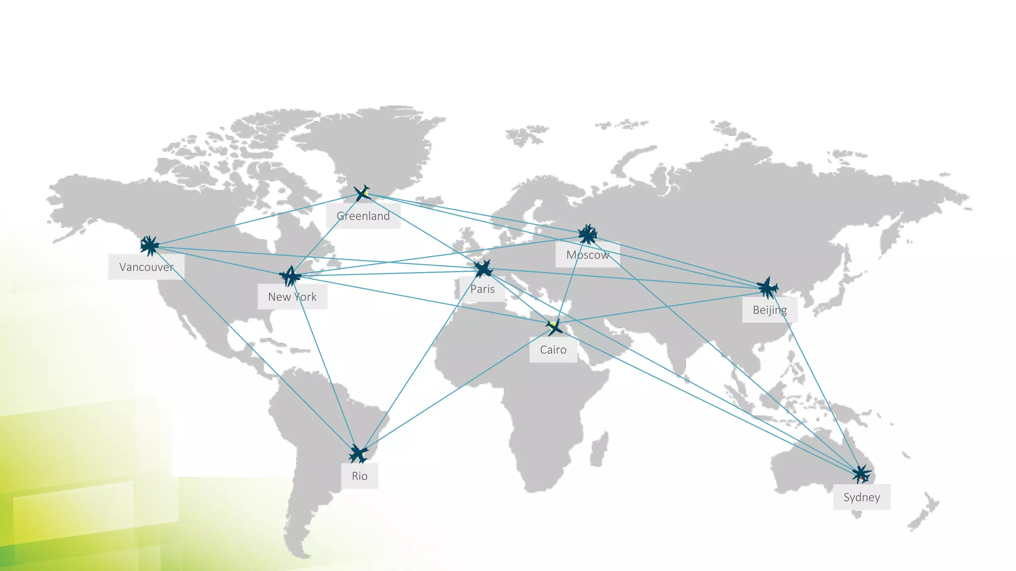 ©	Tasktop	2017 @mik_kersten			@carmendeardo
New	York
Vancouver
Greenland
Paris
Moscow
Beijing
Sydney
Cairo
Rio
 