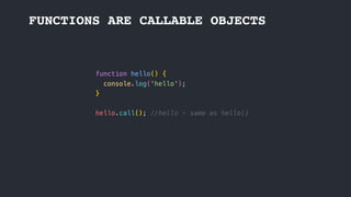 FUNCTIONS ARE CALLABLE OBJECTS
 