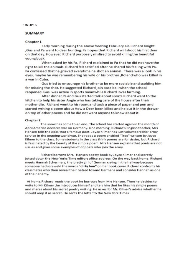 Dear Mr Kilmer Summary  Joyce Kilmer  Wikipedia  Synopsis the story