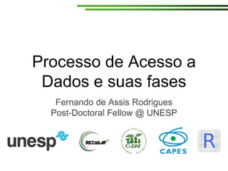 Processo de Acesso a
Dados e suas fases
Fernando de Assis Rodrigues
Post-Doctoral Fellow @ UNESP
 