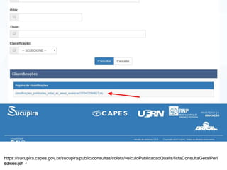 Rodrigues, F. A.
https://sucupira.capes.gov.br/sucupira/public/consultas/coleta/veiculoPublicacaoQualis/listaConsultaGeralPeri
odicos.jsf
 