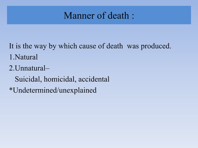 Death in Forensic Medicine