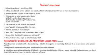 Death and life after death lesson plan for Primary School teachers | PPTX