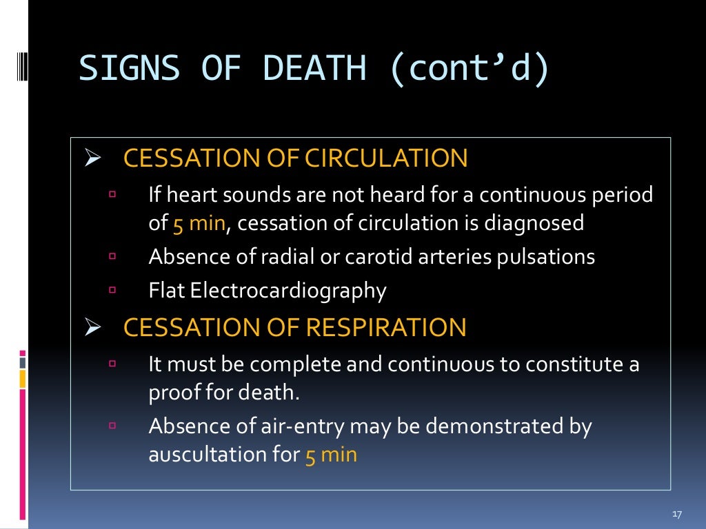 Death and signs of death