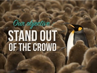 Our objective :
STAND OUT
OF THE CROWD
 