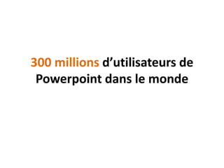 300 millions d’utilisateurs de
 Powerpoint dans le monde
 