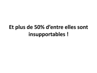 Et plus de 50% d’entre elles sont
         insupportables !
 