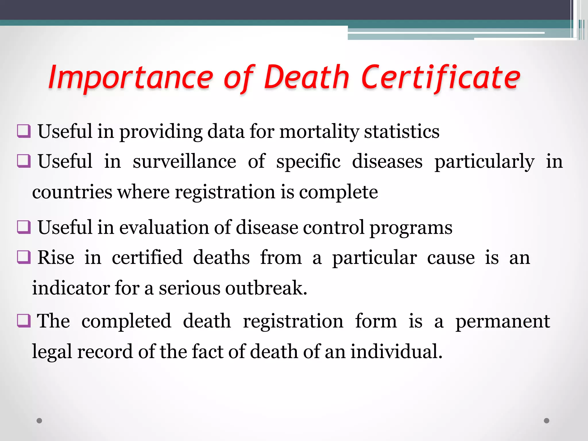 Death certificate PPTX