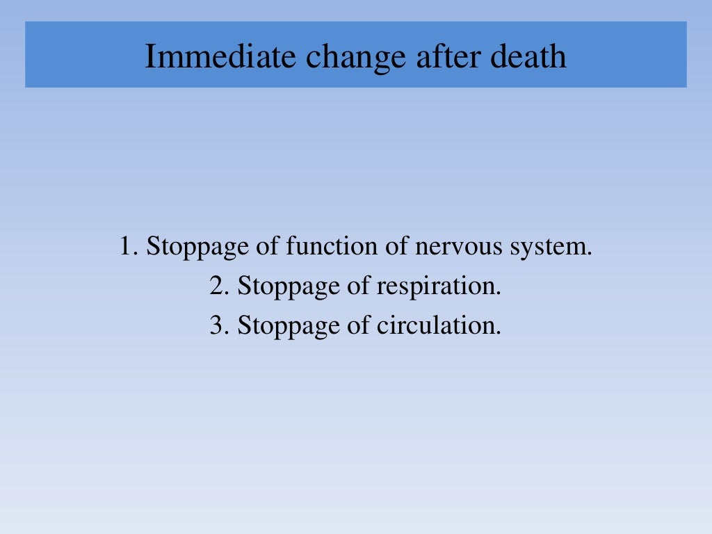 Death Changes After Death