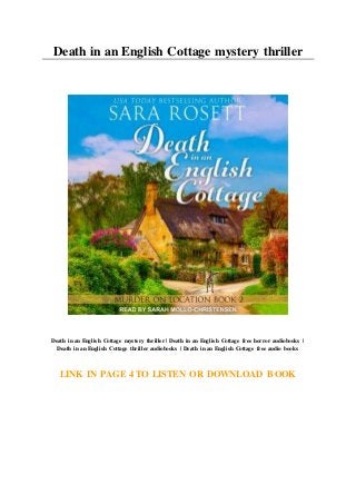 Death in an English Cottage mystery thriller
Death in an English Cottage mystery thriller | Death in an English Cottage free horror audiobooks |
Death in an English Cottage thriller audiobooks | Death in an English Cottage free audio books
LINK IN PAGE 4 TO LISTEN OR DOWNLOAD BOOK
 