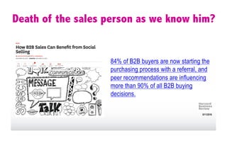 84% of B2B buyers are now starting the
purchasing process with a referral, and
peer recommendations are influencing
more t...