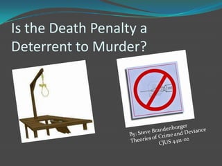 Is the Death Penalty a
Deterrent to Murder?
 