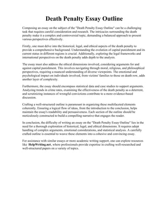 outline for death penalty essay outline for death penalty essay