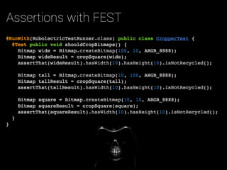 Assertions with FEST
 
