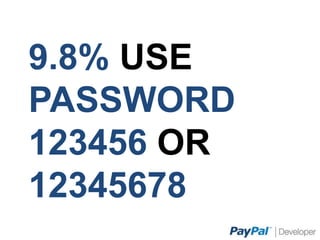 9.8% USE PASSWORD
123456 OR 12345678
 